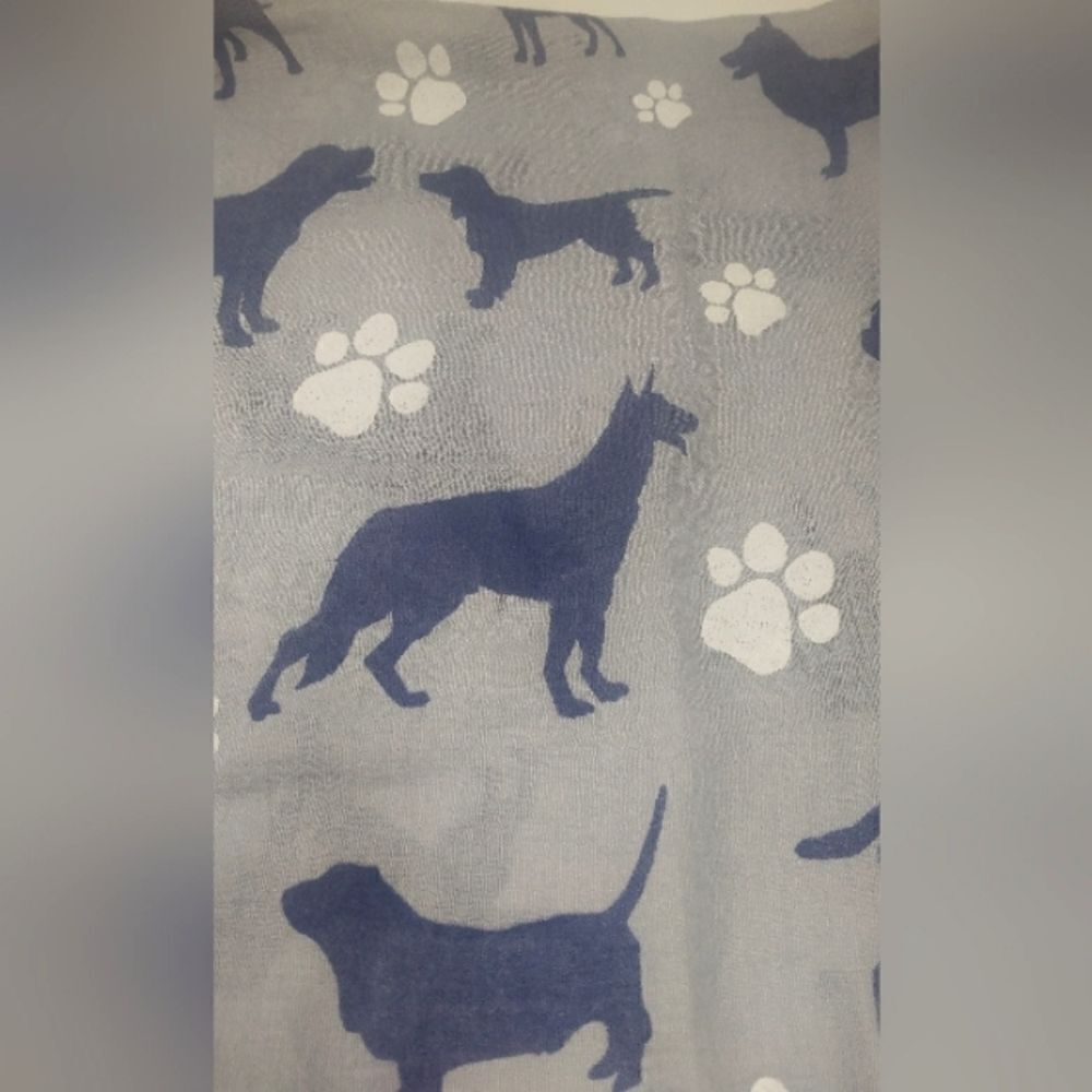 Dog Fringe Long Scarf Wrap Paw Prints - Picture 4 of 9